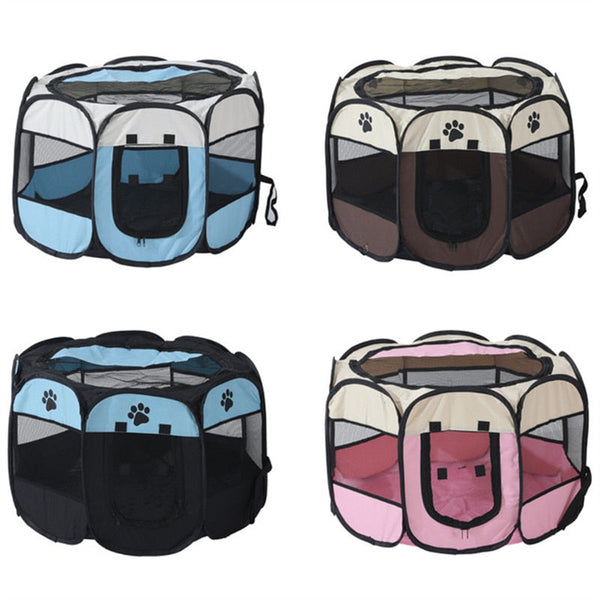 Octagonal Folding Pet Tent Dog House Indoor Playpen Fences & Pens
