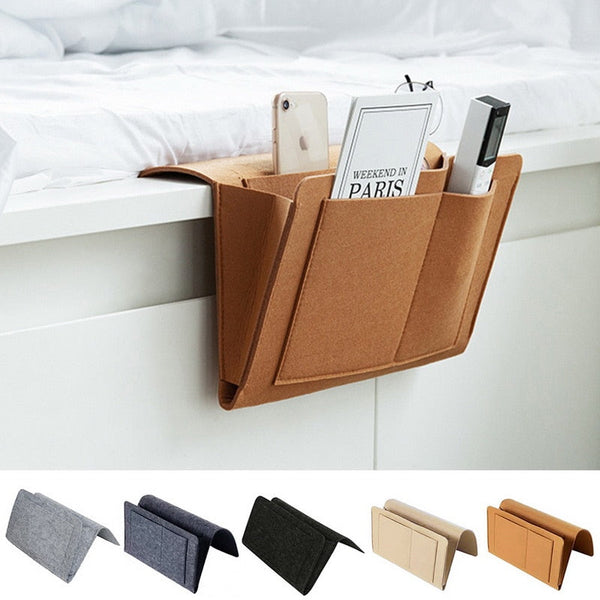 Felt Bedside Couch Storage Bag Pouch Home Organiser Pockets Storage Bins & Baskets