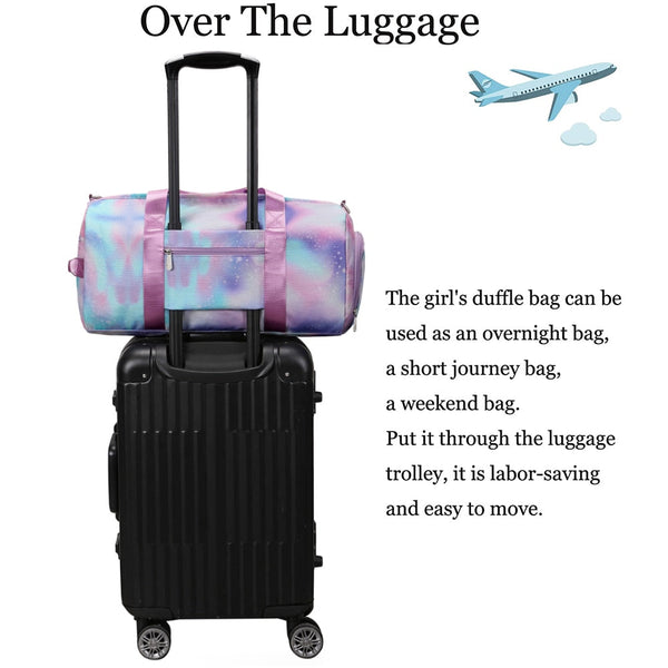 Colourful Galaxy Kids Weekender Dancing Gymnastics Duffle Bag Overnight Bags