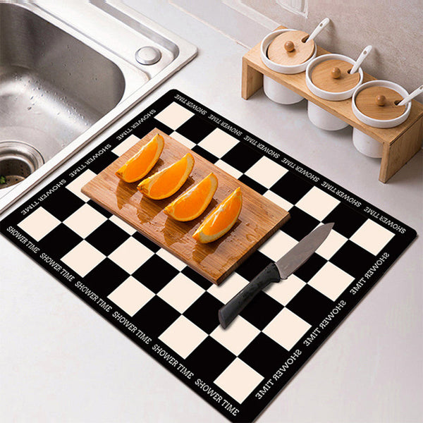 Absorbent Rubber Dish Drying Drain Mat Kitchen Accessories Oven Mitts & Potholders