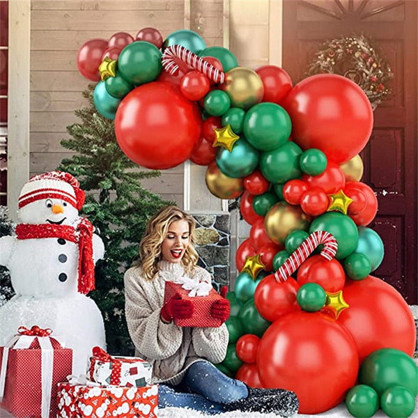 Christmas Garland Arch Tree Balloons Set Party Decorations