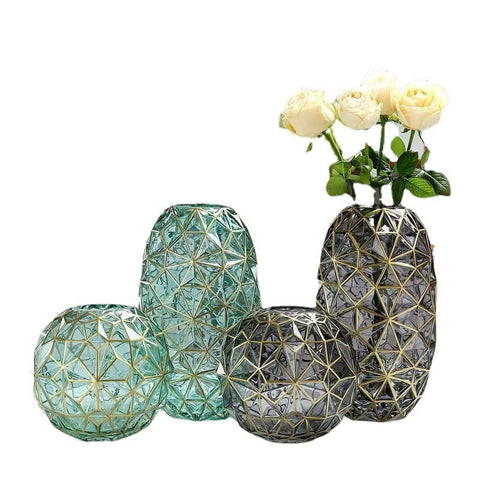 Light Luxury Nordic Glass Vase Living Room Decoration Flowers Arrangement Creative Home Accessories