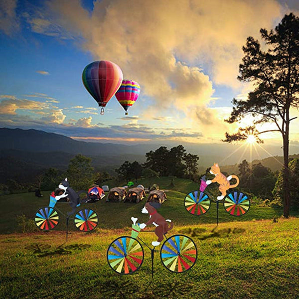Animal Bicycle Windmill Wheel Spinner Garden Decorations Windmills & Wind Spinners