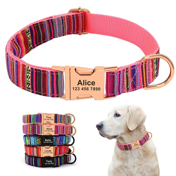Custom Adjustable Printed Dog Collars Small Large Dogs
