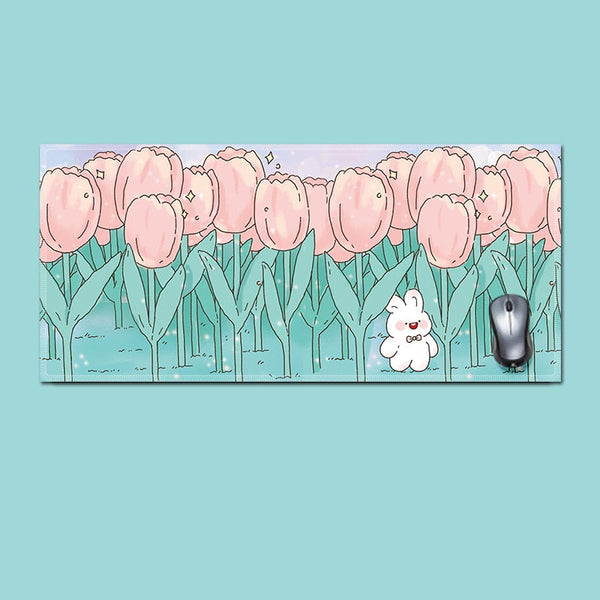 Floral Large Mousepad Desk Pad Office Rubber Mouse Pads & Wrist Rests