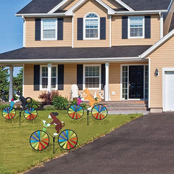 Animal Bicycle Windmill Wheel Spinner Garden Decorations Windmills & Wind Spinners