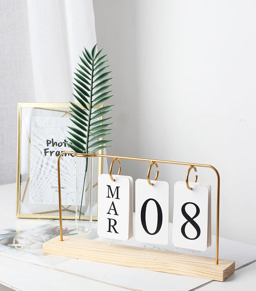 Glass Vase Flipping Calendar Home Office Desktop Organizer Calendars (Current)