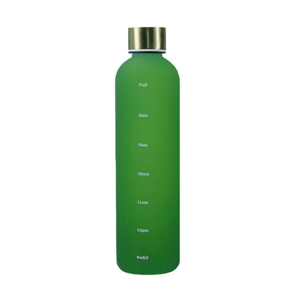 1 Liter Water Bottle Time Marker Bpa Free Frosted Drinkbottles Stainless Steel Lid Water Bottles & Vacuum Flasks