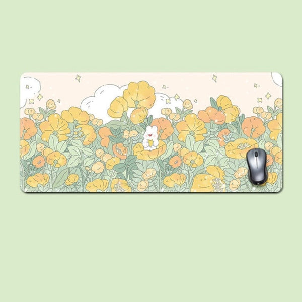 Floral Large Mousepad Desk Pad Office Rubber Mouse Pads & Wrist Rests