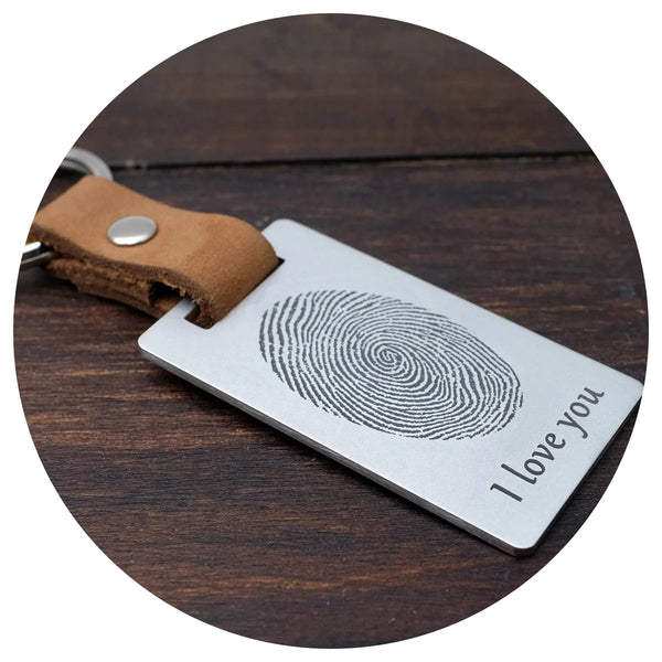 Personalized Fingerprint Keychain Your Actual Chain Custom Print Keyring Customized Memorial Gift Keyrings
