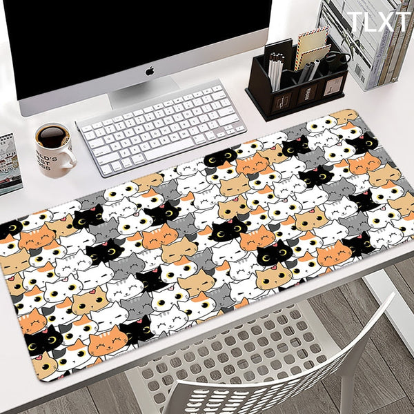 Cute Cat Kitten Kawaii Large Mouse Pad Desk Mat Home Office