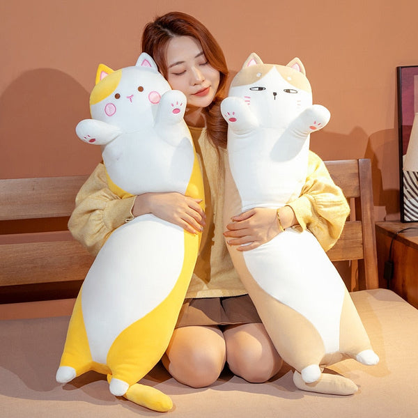 Cute Long Soft Plush Toy Sleeping Pillow Kawaii Cats Plush Toys