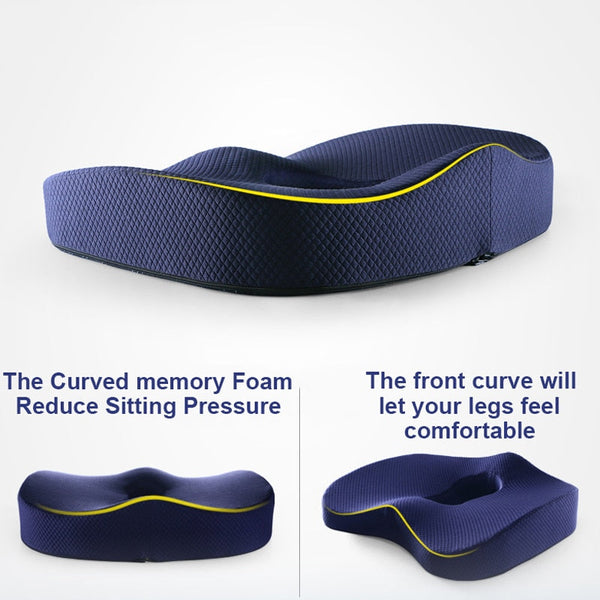 Memory Foam Seat Cushion Orthopedic Pillow Office Chair Waist Back Support Seat & Posture Cushions