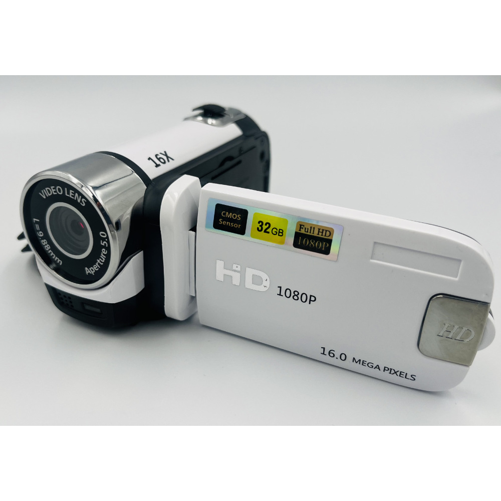 White Capture Life's Moments: Hd 1080P Digital Camcorder 16Mp Photos 16X Zoom 2.7 Lcd Screen Digital Cameras