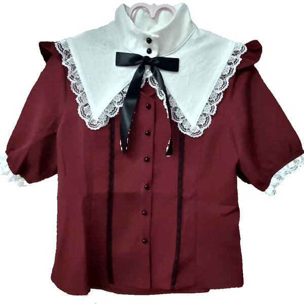 Japanese Gothic Lolita Ribbon Bow Diamond Pearl Buckle Removable Suspender Skirt Skirts