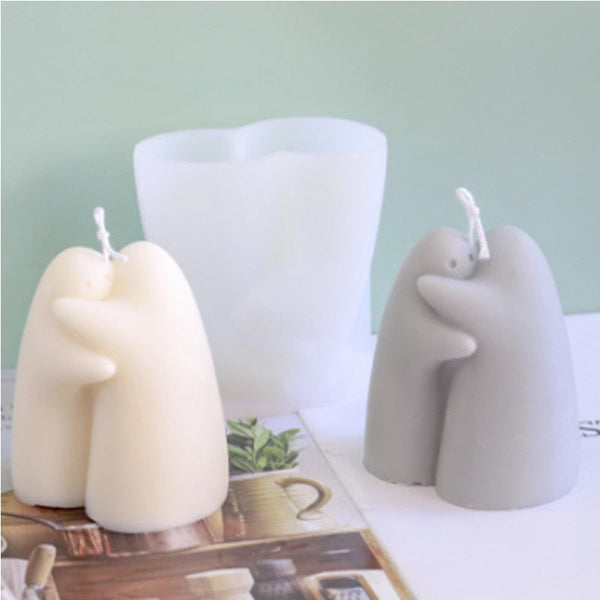 3D Abstract Romantic Couple Portrait Lovers Silicone Candle Mold Carving Soap Moulds