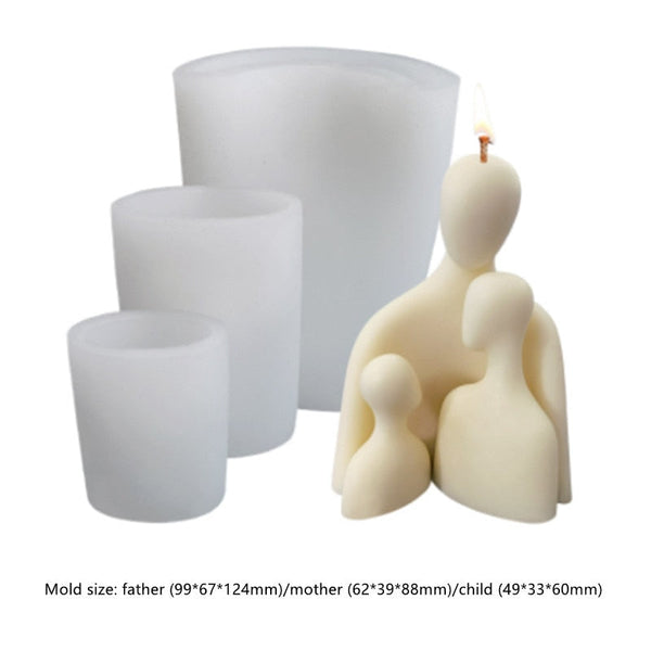 3D Abstract Romantic Couple Portrait Lovers Silicone Candle Mold Carving Soap Moulds