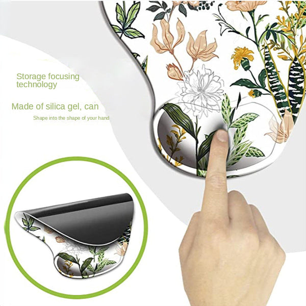 Ergonomic Silicone Wrist Rest Home Office Floral Mouse Pad Mouse Pads & Wrist Rests