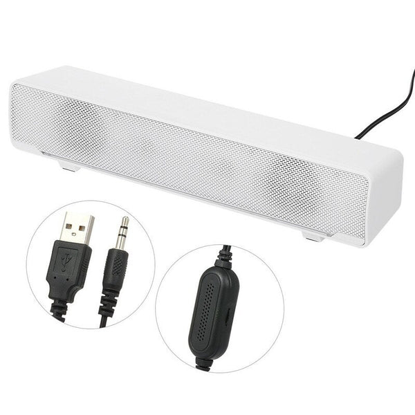 Sada V 196 Usb Wired Computer Bar Stereo Subwoofer Powerful Music Player Bass Surround Sound Box 3.5Mm Audio Input For Pc Laptop Smartphone Tablet Mp3