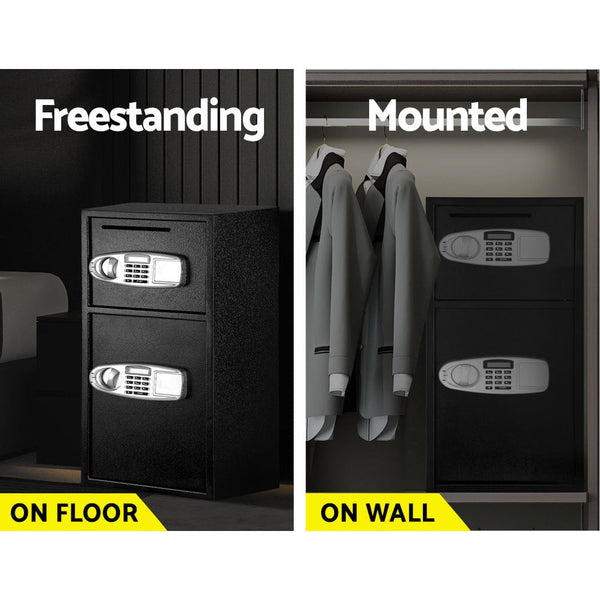 Ul Tech Electronic Safe Digital Security Box Double Door Lcd Display Safes