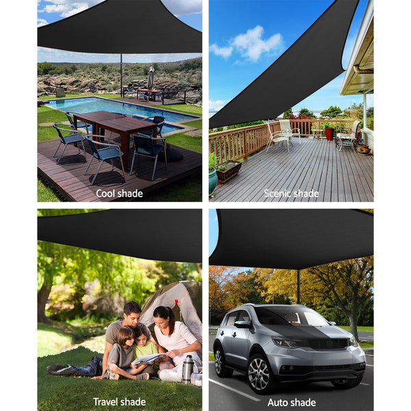 Instahut 280Gsm 5X7m Sun Shade Sail Canopy Rectangle Shade Sails