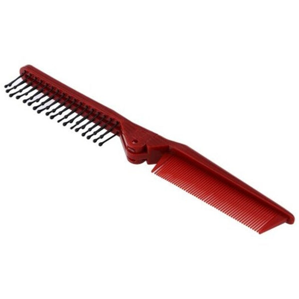 Salon Anti Static Combing Foldable Pocket Double Hair Brush Travel Essential Gold Brown Brushes & Combs