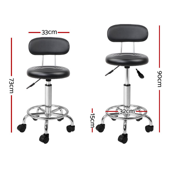 Artiss Salon Stool Swivel Chair Backrest Barber Hairdressing Hydraulic Height Salon Stools