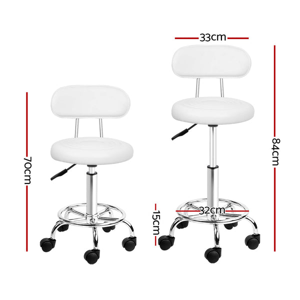 Artiss Salon Stool Swivel Barber Chair Backrest Hairdressing Hydraulic Height Salon Stools