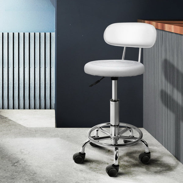 Artiss 2X Saddle Salon Stool Swivel Backrest Chair Barber Hydraulic Lift