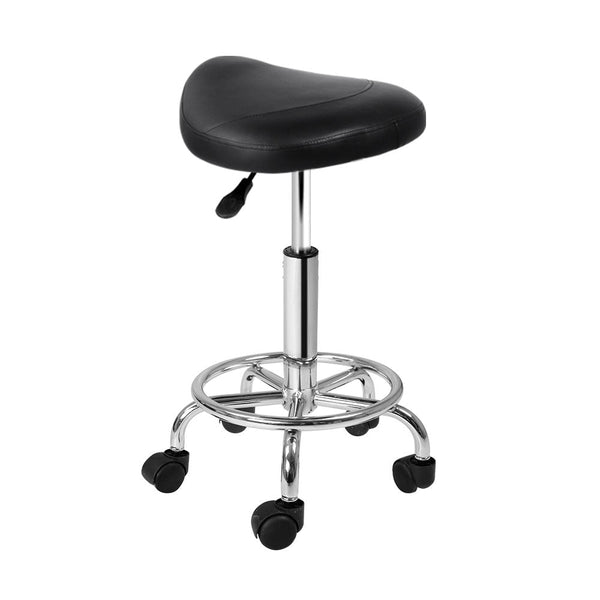 Artiss Saddle Salon Stool Black Pu Swivel Barber Hair Dress Chair Hydraulic Lift Salon Stools
