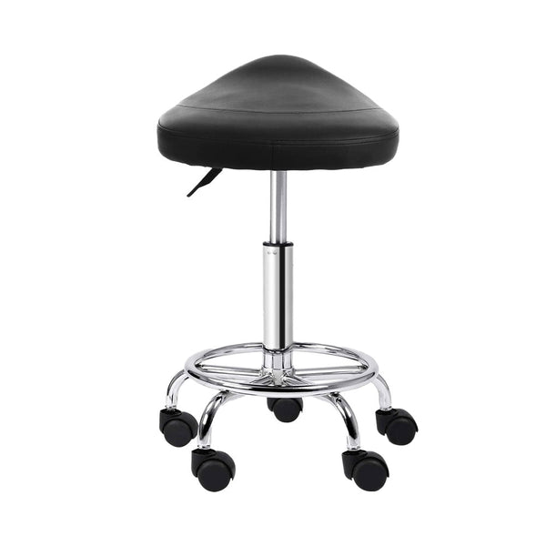 Artiss Saddle Salon Stool Black Pu Swivel Barber Hair Dress Chair Hydraulic Lift Salon Stools