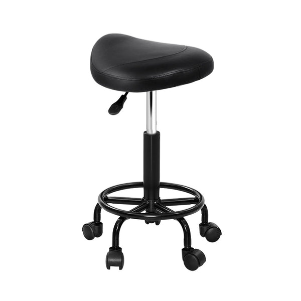 Artiss Saddle Stool Salon Chair Black Swivel Beauty Barber Hairdressing Gas Lift Salon Stools