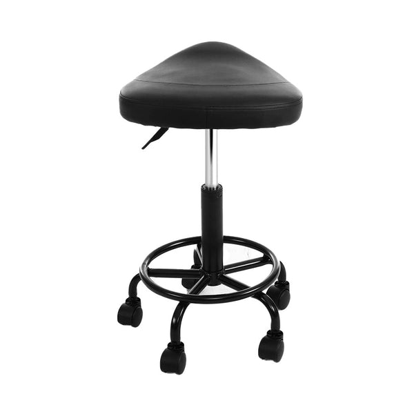 Artiss Saddle Stool Salon Chair Black Swivel Beauty Barber Hairdressing Gas Lift Salon Stools
