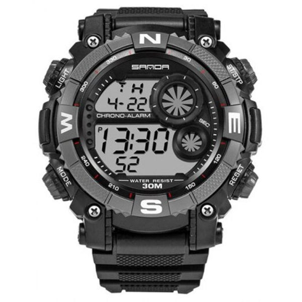 Veile Studios Fashion Men's Outdoor Sports Utility Waterproof Electronic Watch Gray Watches