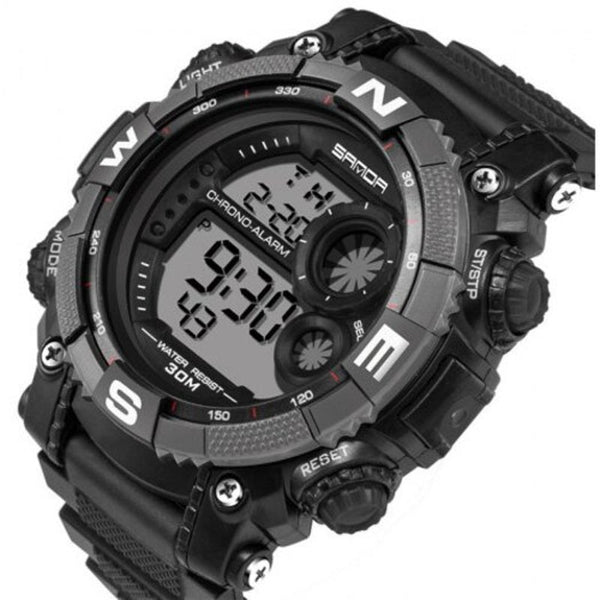 Veile Studios Fashion Men's Outdoor Sports Utility Waterproof Electronic Watch Gray Watches