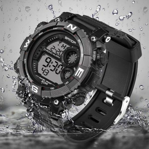 Veile Studios Fashion Men's Outdoor Sports Utility Waterproof Electronic Watch Gray Watches
