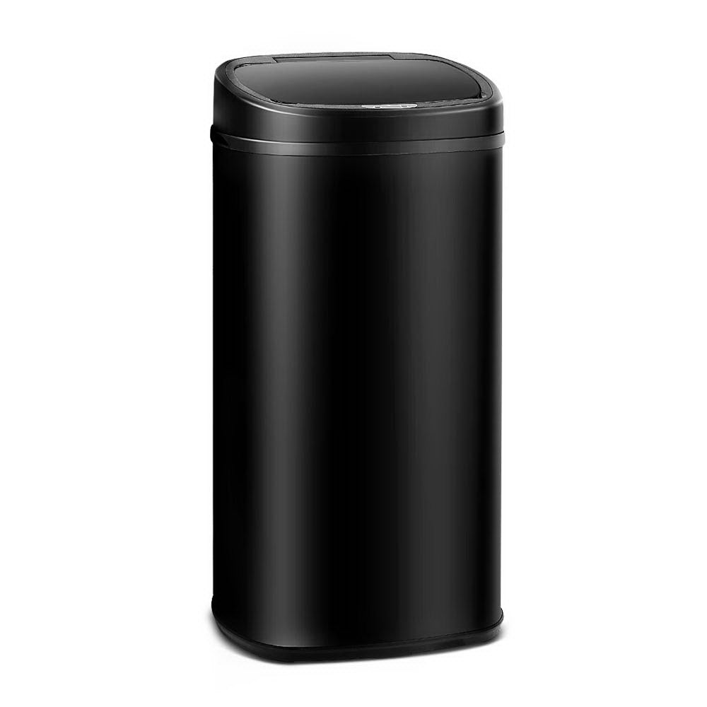 Devanti 58L Motion Sensor Rubbish Bin Black Rubbish Bins