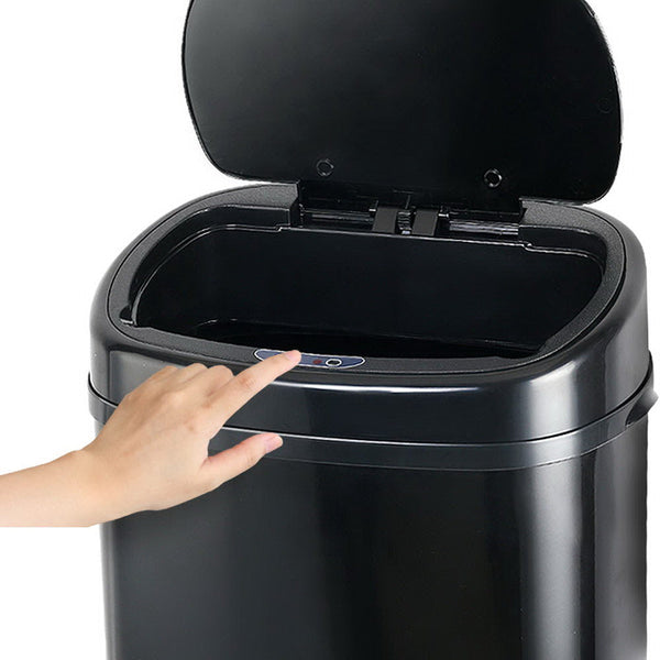 Devanti 58L Motion Sensor Rubbish Bin Black Rubbish Bins