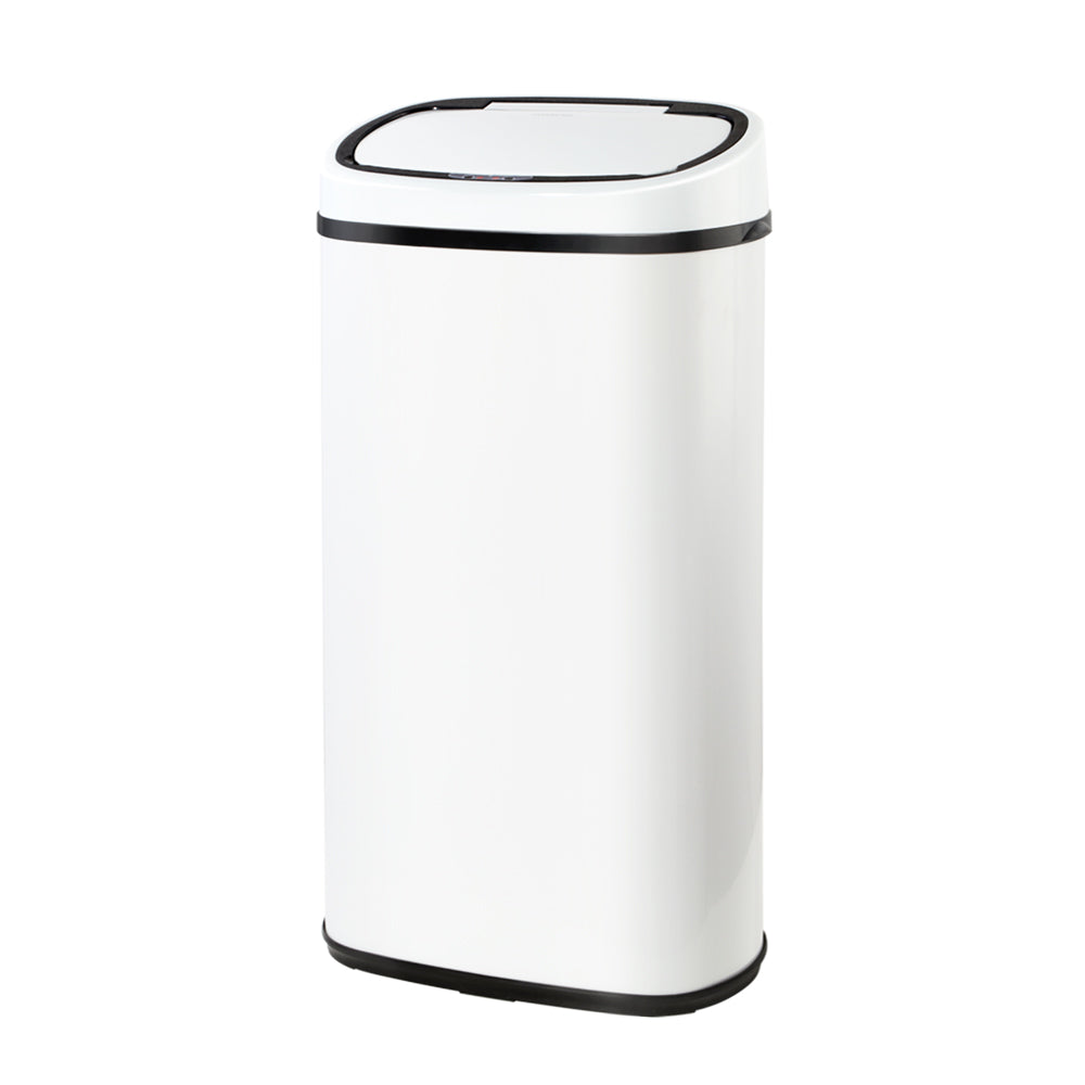 Devanti 58L Sensor Bin White Rubbish Bins
