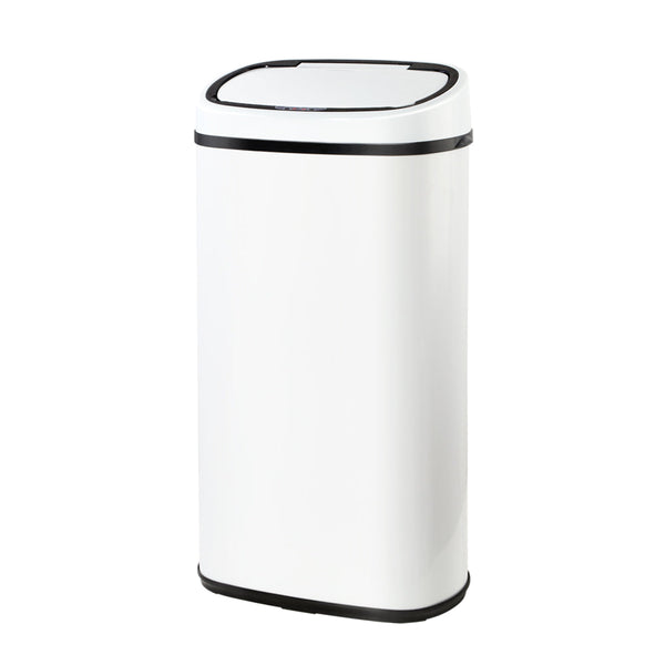 Devanti 58L Sensor Bin White Rubbish Bins