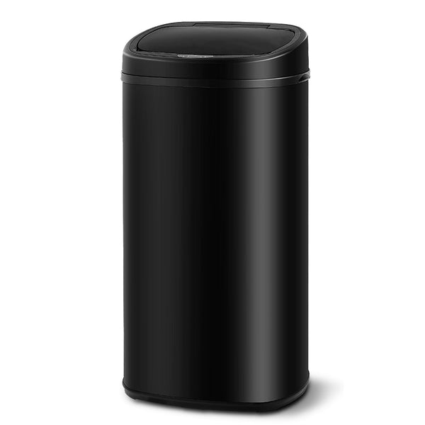 Devanti 68L Motion Sensor Rubbish Bin Black Rubbish Bins