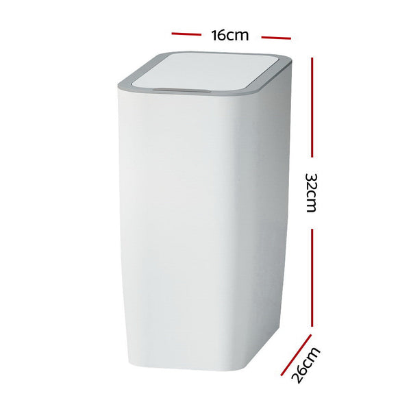 Devanti Motion Sensor Bin Automatic Waste Trash Can White 9L Rubbish Bins