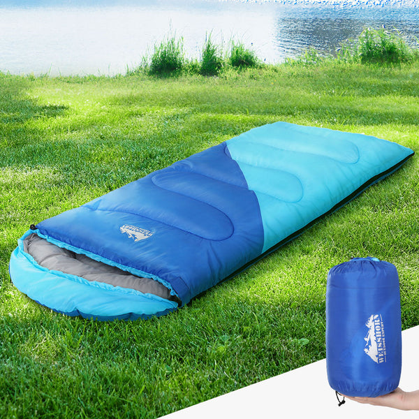 Weisshorn Sleeping Bag Bags Kids 172Cm Camping Hiking Thermal Blue Sleeping Bags