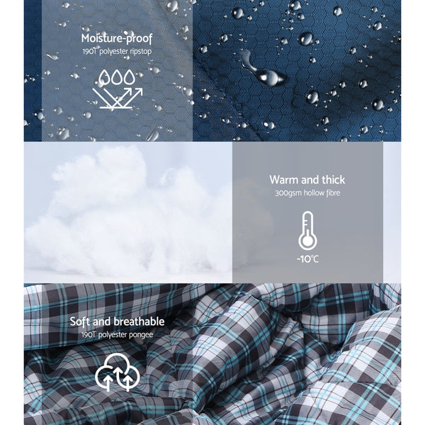 Weisshorn Sleeping Bag Camping Hiking Tent Outdoor Comfort 5 Degree Navy Sleeping Bags