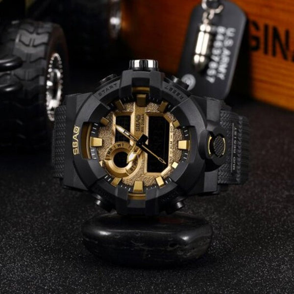 Veile Studios Sbao Men Outdoors Waterproof Electronic Watch Gold Watches