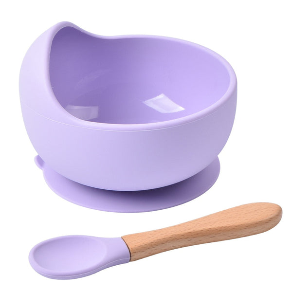 Silicone Baby Feeding Bowl Tableware For Kids Waterproof Suction With Spoon Baby Feeding Sets