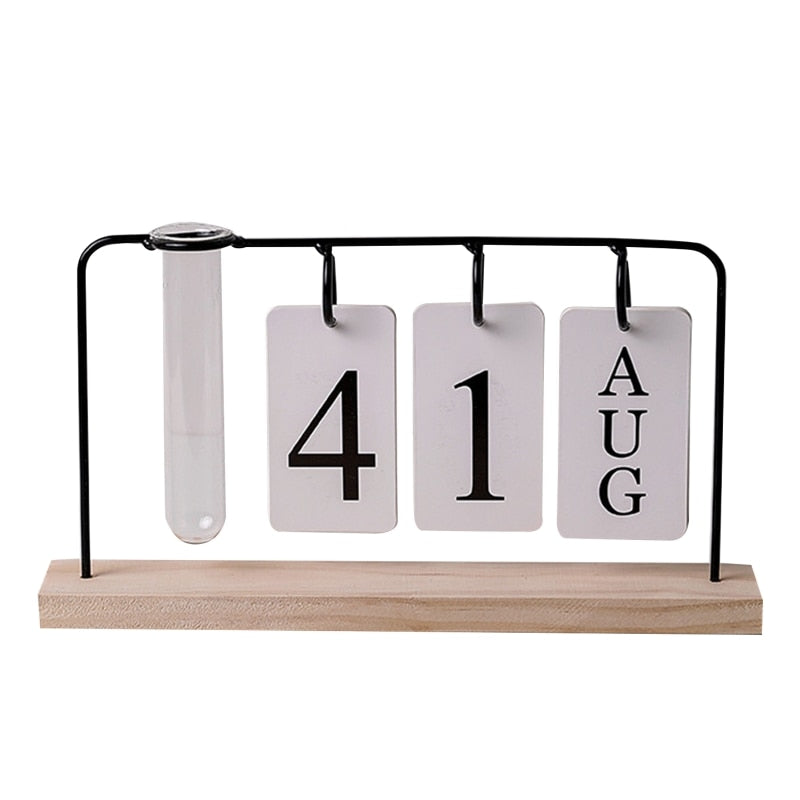 Glass Vase Flipping Calendar Home Office Desktop Organizer Calendars (Current)