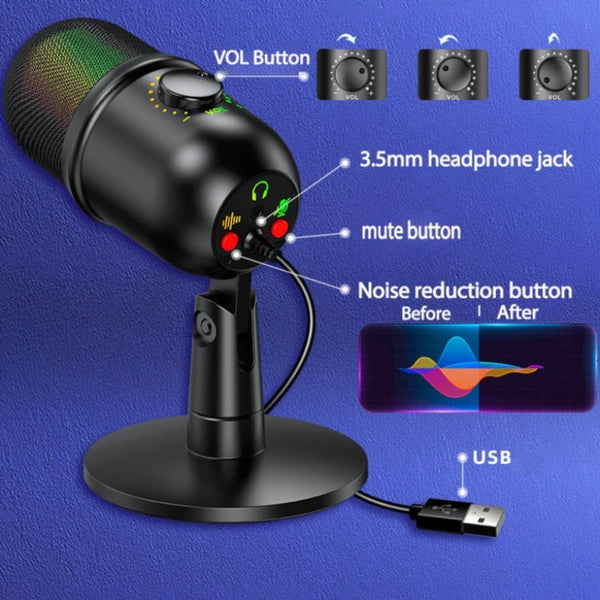 Podcast Youtube Recording Streaming Condenser Desktop Microphone Microphones