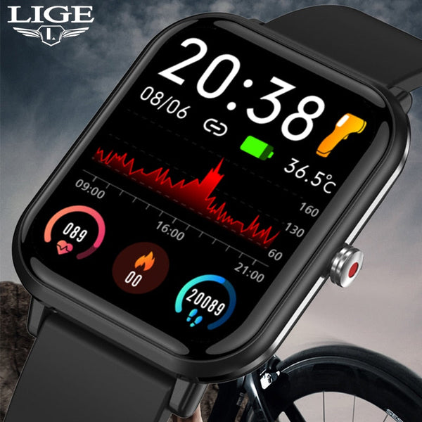 Lige 2022 New Smart Watch Ladies Full Touch Screen Sports Fitness Ip67 Waterproof Bluetooth For Android Ios Smartwatch Men