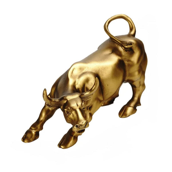 Figurine Gold Bull Resin For Living Room Desktop Decoration Accessories Sculptures & Figurines